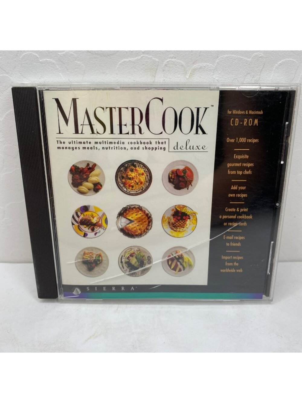 Vintage Sierra MasterCook Deluxe CD-ROM Multimedia Cookbook 1000+ Gourmet Recipe